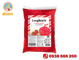 Hạt Thủy Tinh Dâu Longbeach 1000g - Longbeach Popping Boba Strawberry 1000g