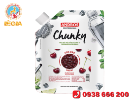 ANDROS PROFESSIONAL MỨT CHUNKY ANH ĐÀO TÚI 1KG/ Cherry  CHUNKY