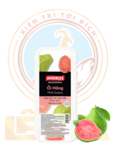 ỔI HỒNG XAY NHUYỄN ĐÔNG LẠNH ANDROS HỘP 1KG/ Pink Guava frozen Puree 1kg (6/T)