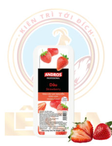 DÂU XAY NHUYỄN ĐÔNG LẠNH ANDROS HỘP 1KG/ Strawberry frozen Puree 1kg