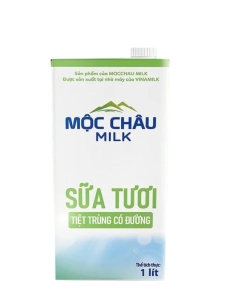 SỮA TƯƠI TIỆT TRÙNG CÓ  ĐƯỜNG MỘC CHÂU MCM 1L(  12 Hộp/ Thùng