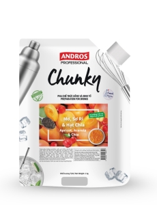 ANDROS CHUNKY MƠ SƠ RI & HẠT CHIA 1KG - CHUNKY APRICOT, ACEROLA & CHIA FLAVOUR