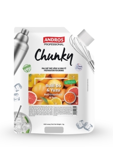 ANDROS CHUNKY BƯỞI ĐỎ VÀ YUZU 1KG - CHUNKY RED GRAPEFRUIT & YUZU