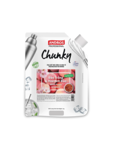 ANDROS PROFESSIONAL MỨT CHUNKY ĐÀO TRẮNG HOA ANH ĐÀO TÚI 1KG (White Peach Sakura CHUNKY)
