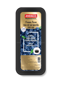ANDROS PROFESSIONAL VIỆT QUẤT THIÊN NHIÊN XAY NHUYỄN ĐÔNG LẠNH HỘP 1KG/ WILD BLUEBERRY FROZEN PUREE 1 KG