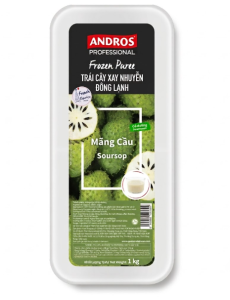 ANDROS PROFESSIONAL MÃNG CẦU XAY NHUYỄN ĐÔNG LẠNH HỘP 1KG (Soursoup frozen Puree 1kg)