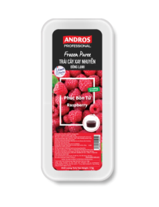 ANDROS PROFESSIONAL PHÚC BỒN TỬ XAY NHUYỄN ĐÔNG LẠNH HỘP 1KG/ RASPBERRY FROZEN PUREE 1 KG