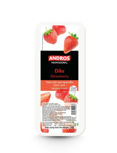 DÂU XAY NHUYỄN ĐÔNG LẠNH ANDROS HỘP 1KG/ Strawberry frozen Puree 1kg