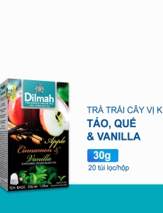 TRÀ TÚI LỌC DILMAH TÁO, QUẾ và VANILLA 30G