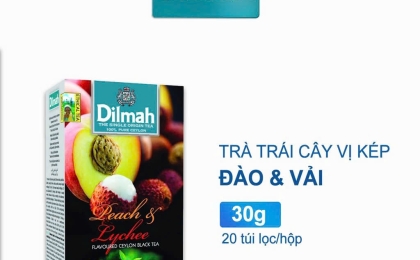 TRÀ TÚI LỌC DILMAH ĐÀO VÀ VẢI 30G