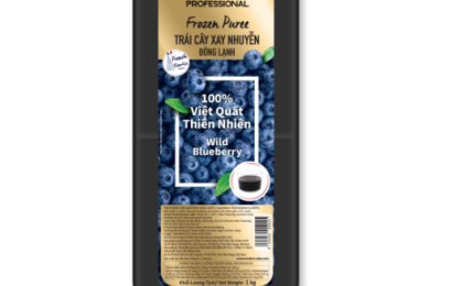 ANDROS PROFESSIONAL VIỆT QUẤT THIÊN NHIÊN XAY NHUYỄN ĐÔNG LẠNH HỘP 1KG/ WILD BLUEBERRY FROZEN PUREE 1 KG