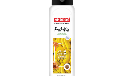 ANDROS PROFESSIONAL FRUIT MIX CHUỐI CARAMEL CHAI 820ML (Banana Caramel FRUIT MIX 820ML)