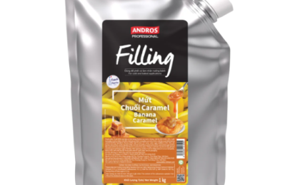 ANDROS MỨT CHUỐI CARAMEL FILLING 1KG - BANANA CARAMEL FILLING