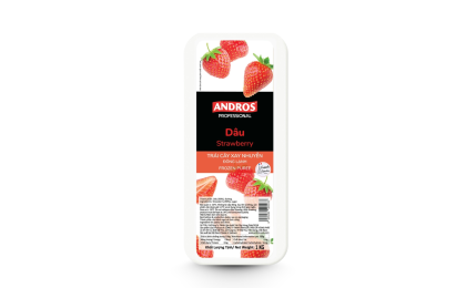 DÂU XAY NHUYỄN ĐÔNG LẠNH ANDROS HỘP 1KG/ Strawberry frozen Puree 1kg