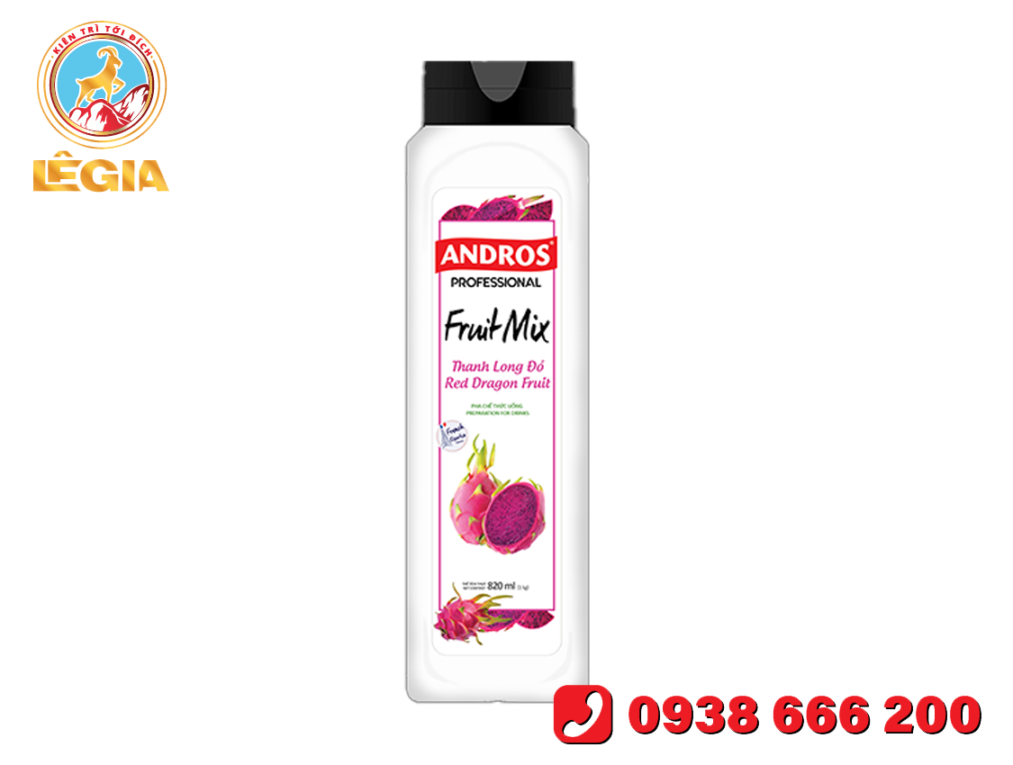 ANDROS FRUIT MIX THANH LONG ĐỎ 820ML (8/T)