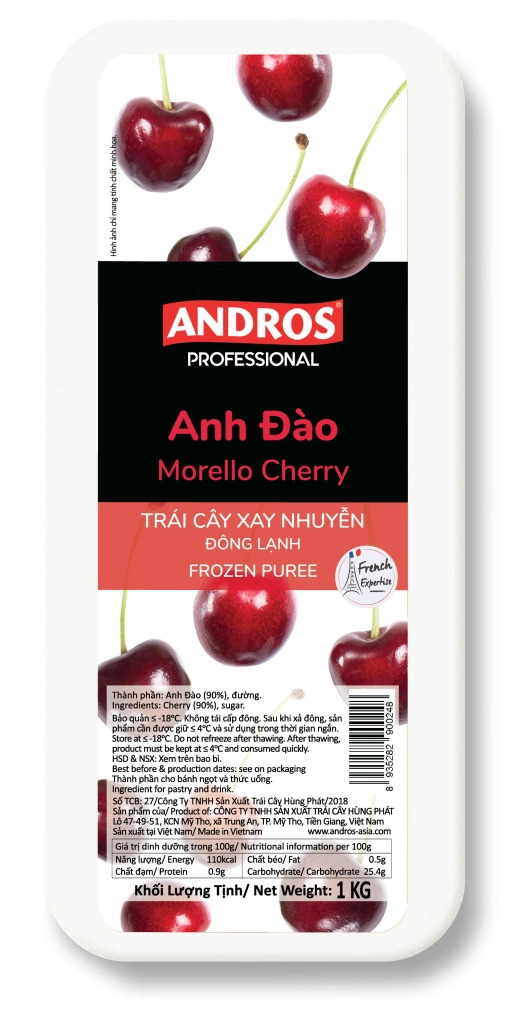 ANH ĐÀO XAY NHUYỄN ĐÔNG LẠNH HỘP 1KG 