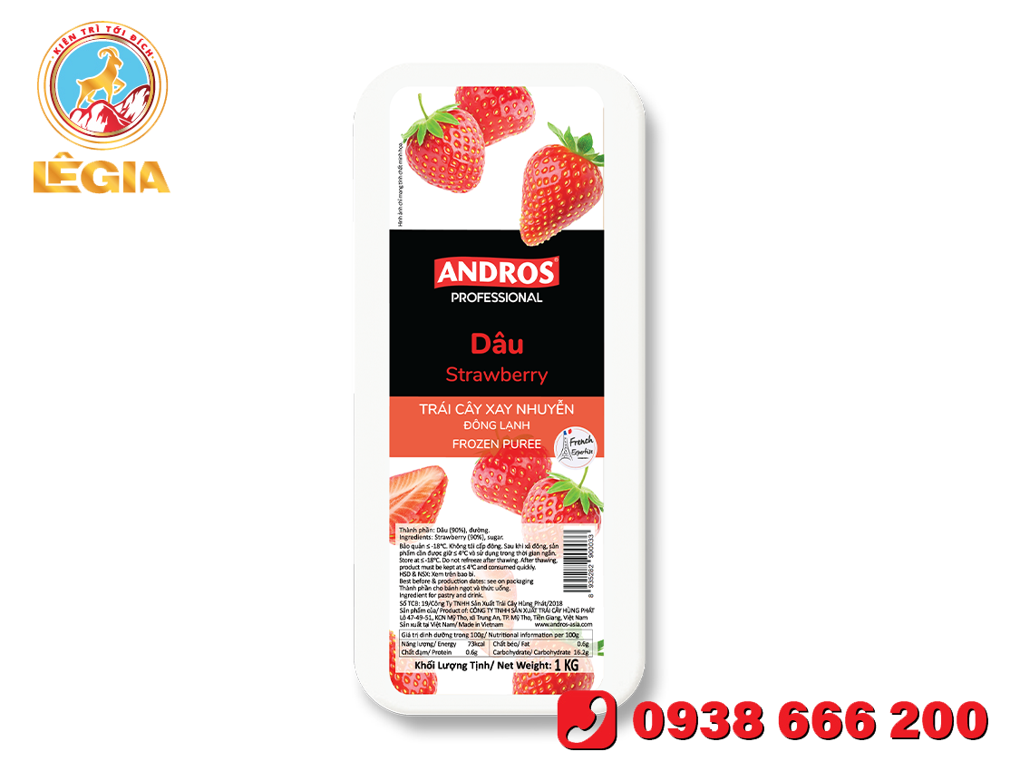 DÂU XAY NHUYỄN ĐÔNG LẠNH ANDROS HỘP 1KG