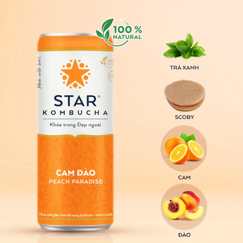 STAR KOMBUCHA CAM ĐÀO 250ML